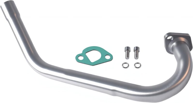 CUQFVAT Upgrade Mini Bike Exhaust For Predator 212cc 196cc For Coleman Powersports Ct200u Ct200u-Ex Bt200x For Honda Gx160,Gx200 Go Kart& Mini Bike Parts Sliver - Image 1